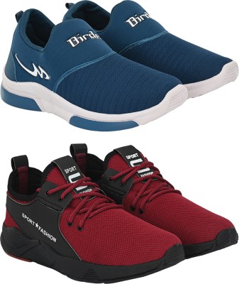 BIRDE Premium Cauals Shoes For Men Pack Of 2 Slip On Sneakers For Men(Blue)