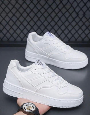 infinity walk 'Casual Stylish Trendy Outdoor full white sneakers shoes for boys and men Sneakers For Men(White , 8)