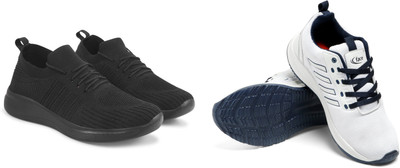 Face Stylish Sports Shoes for Men – Ideal for Running, Gym & Training Sneakers For Men(White, Black , 10)