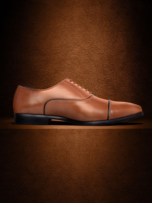 INVICTUS INVICTUS Men Tan Brown Solid Formal Oxfords For Men(Tan , 6)