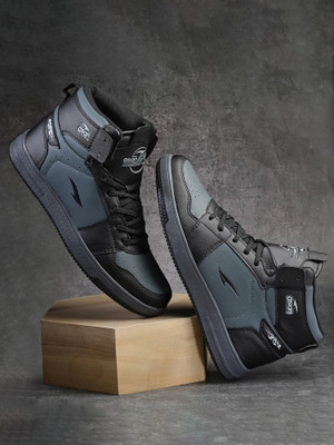 asian High Tops For Men(Grey, Black , 10)
