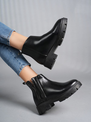 DROP BOLD Boots For Women(Black , 7)