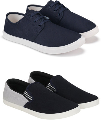 Free Kicks Combo Of 2 Shoes FK-201 & FK-Fitman Sneakers For Men(Black, Grey , 7)