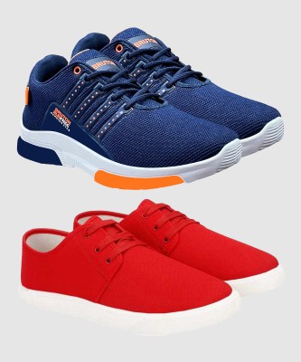 BRUTON Combo Pack of 2 Sports Shoes Running Shoes For Men Running Shoes For Men(Blue, Red , 10)