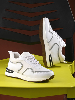 Roadster The Roadster Lifestyle Co. Women White Mesh Textured Lightweight Sneakers For Women(White , 4)
