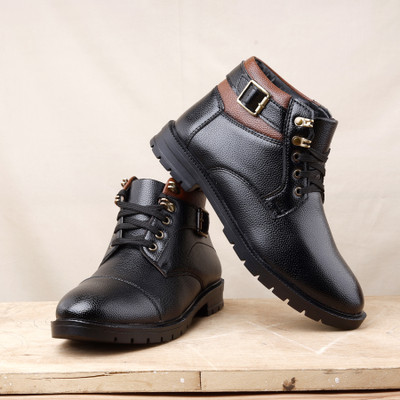 Empeno Comfortable Boots For Men | Extra Cushioned Foot Bed And Skin Friendly Ankle Boots For Men(Black , 6)