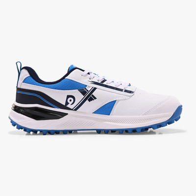 Dnine Cricket Shoes For Men(White, Blue , 11)