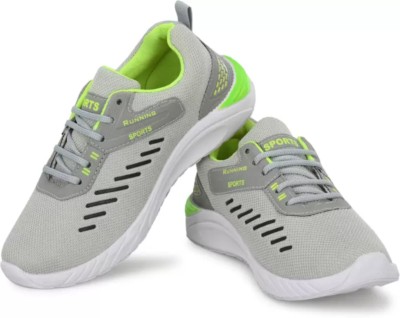 Jut Fire Running Shoes For Men(Grey, Green , 7)