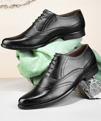 PROVOGUE Party Wear Formal Shoes |Office Wear Shoes |Oxford Shoes |Police Shoes Lace Up For Men(Black , 8)