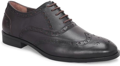 MATR LIFESTYLE MATR Cosmo Men's Brown Brogue Leather Shoes Brogues For Men(Brown , 8)