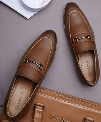 LOUIS STITCH Mens Russet Tan Formal Slipon Mocassin Shoes for Men (RGMCAB) - UK 11 Mocassin For Men(Tan , 11)