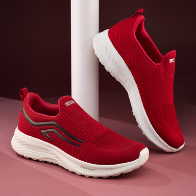 CAMPUS CAMP-ICEBERG Men's Casual Shoes | Memory Foam & Pillo Foam Comfort | Slip-On Casuals For Men(Red , 9)