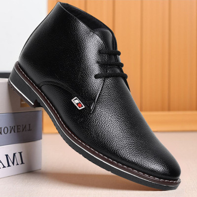 Zixer Synthetic Office High Top Formal Shoes for Men|Ankle Bike Riding Boots For men Oxford For Men(Black , 10)