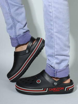 CARLTON LONDON Black Solid Slip-On Men Clogs Clogs For Men(Black , 7)
