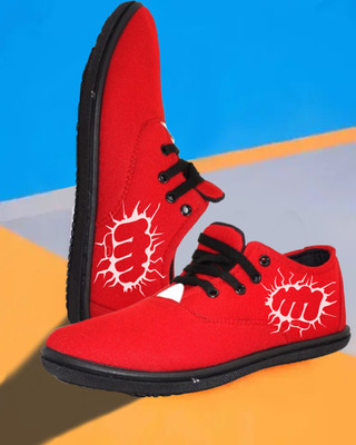 Kenamin Stylish Casual Shoes for Men and kids Casuals For Men(Red, White , 10)