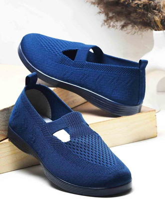 WELCOME Stylish & Comfortable Breathable Walking Casual Perfect for Outdoor Wear Slip On Sneakers For Women(Dark Blue , 4)