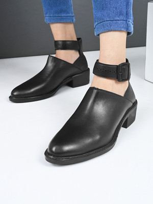 Roadster Block Heeled Regular Comfortable Synthetic Leather Boots For Women(Black , 8)