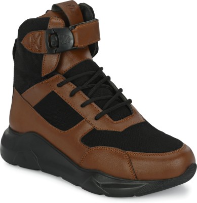 EEGO ITALY Eego Italy Superstar High Top Sneakers Boots For Men(Tan , 7)