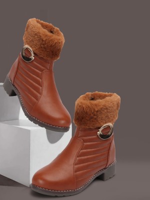 Kliev Paris Amazing Design Women's Ankle Length Fashionable Boots | Boots For Women Boots For Women(Tan)
