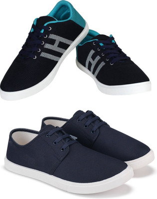 Free Kicks Combo Of 2 Shoes FK-MCW-145 & FK-201 Sneakers For Men(Navy , 7)