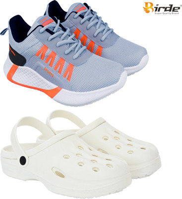 Birde Walking Shoes For Men(Grey, White , 7)
