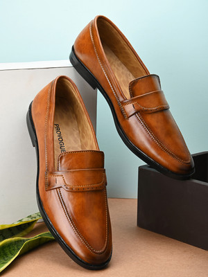 PROVOGUE Loafers For Men(Tan , 6)