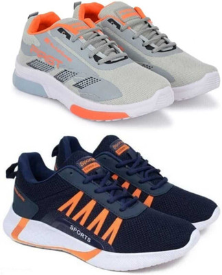 house of common Combo Pack Of 2 Sneakers For Men(Grey, Navy , 8)