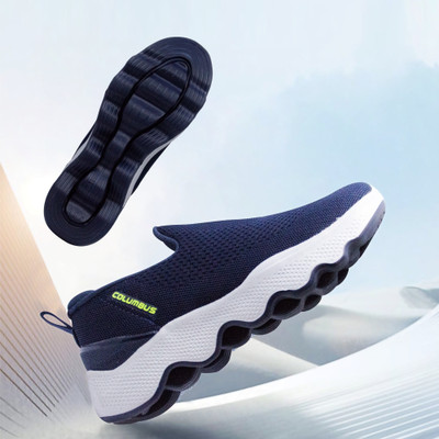 COLUMBUS MASSAGER-01 Running Shoes For Men(Navy, Green , 8)