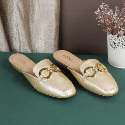 METRO Slip On Sneakers For Women(Gold , 5)