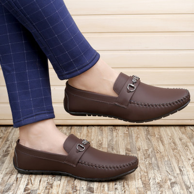 WUGATTI Premium Quality Stylish Partywear Loafers For Men(Brown , 7)