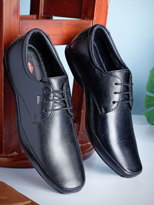 LEE COOPER Leather Derby Lace-Up Lightweight Comfort Trendy Premium Office/Party Derby For Men(Black , 11)