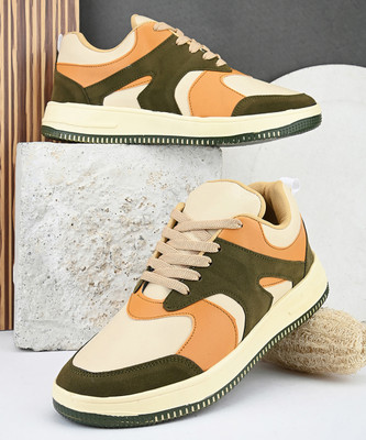 Roadster Colorblocked Party Wear Casual Sneakers For Men(Beige , 10)