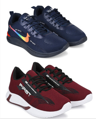 Free Kicks Combo Of 2 Shoes FK-565 & FK-NK-901 Sneakers For Men(Navy , 10)
