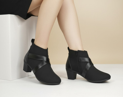 missas group Boots For Women(Black , 6)