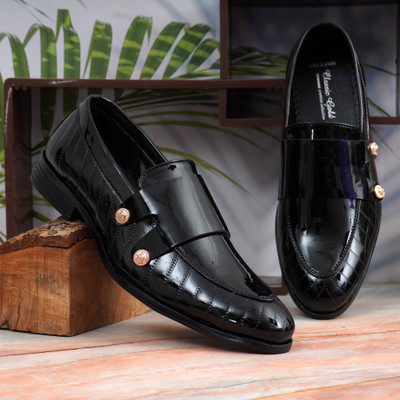 Loox Over Monk Strap For Men(Black , 8)