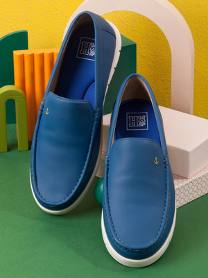 Mast & Harbour Men's Lightweight Smart Casual Royal Blue Slip-On Loafers Loafers For Men(Blue , 10)