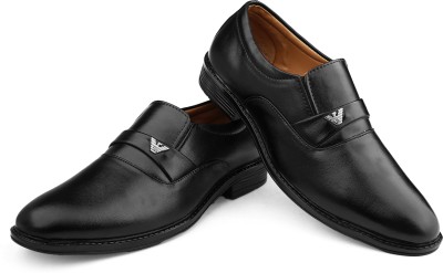 RAXSU Synthetic Leather Men's Formal Shoes| Formal Shoes For Men Slip On For Men(Black)