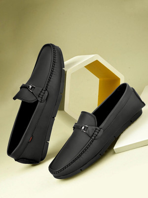 areeba Black Loafers for Men Formal Look Stylish Casual Shoes Daily Use Comfort Fit Loafers For Men(Black , 7)