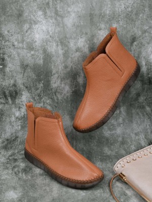 Jove Boots For Women(Camel , 5)