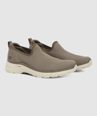 Skechers GO WALK 6 - FIRST CLASS Walking Shoes For Men(Brown , 10)