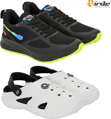 Birde Walking Shoes For Men(Black, White , 9)