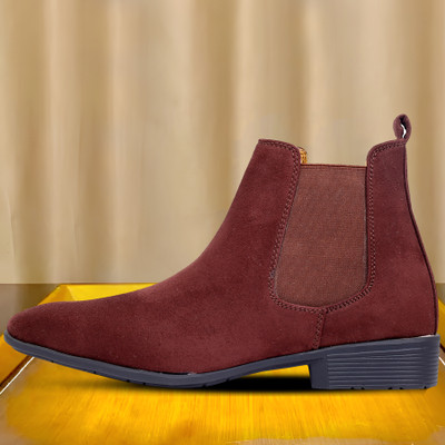 INVICTUS Men's Suede Material Casual Chelsea Boot Boots For Men(Brown , 6)