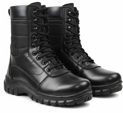 KSF Premium Classic Rider Black Leather Biker Boots for Men Boots For Men(Black , 9)
