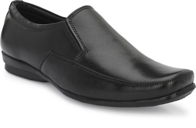 FOOTLOOSE Men's Genuine Leather Slip-On Stylish Clog Loafer Casuals For Men(Black)