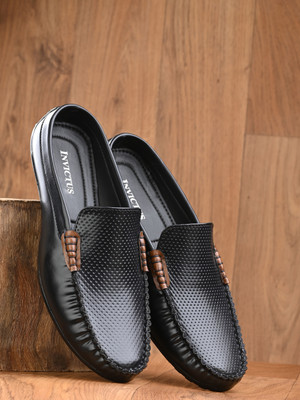 INVICTUS Synthetic Leather Slip-On Loafers For Men(Black , 7)