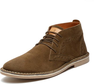 LOUIS STITCH Suede Leather Stitch Down Olive Green Chukka Style Desert Boots for Men SDSUCKBG Boots For Men(Brown)