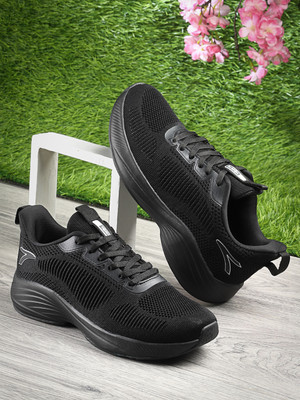 action Runner 114 Breathable Lightweight Cusioned Running Shoes For Men(Black , 6)