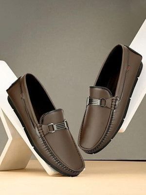 areeba Synthetic Leather Casual Loafers for Men Casuals For Men(Brown , 7)