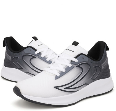 URBANBOX Trending Casual Sports Running Gym Sneakers Walking Shoes For Men(White, Grey , 8)
