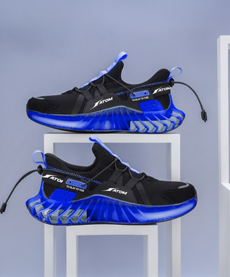 ATOM Good Vibes Sneakers For Men(Black, Blue , 8)